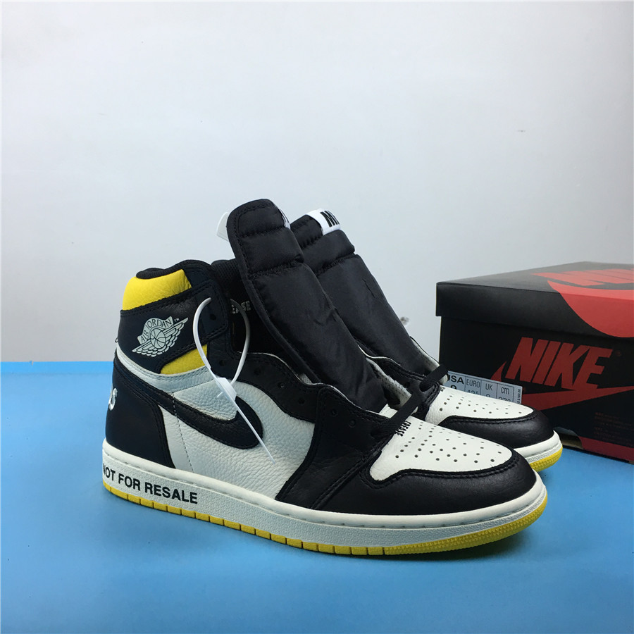 Air Jordan 1 OG Not For Resale Black White Yellow Shoes